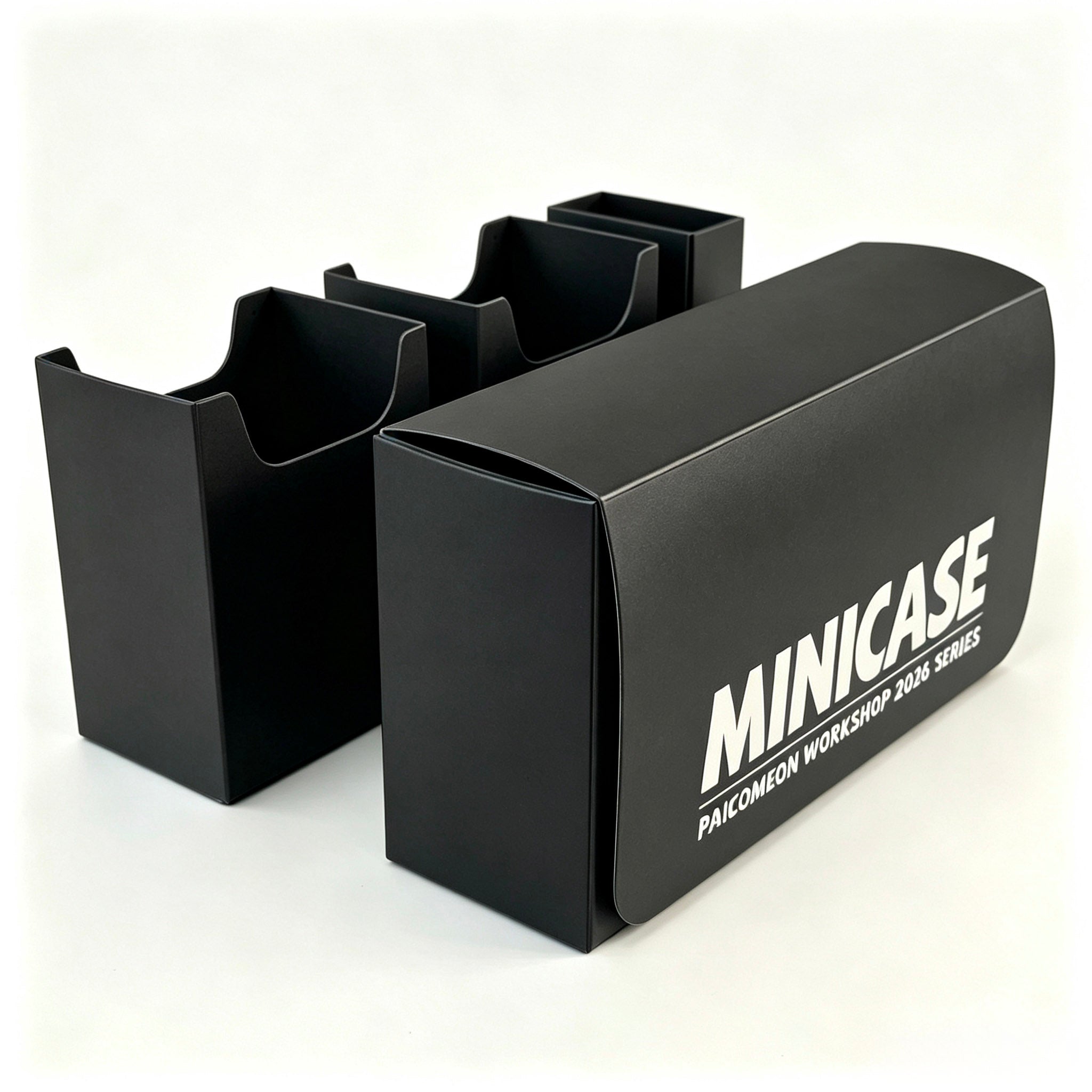Paikemeng image: MINICASE塑料盒/MINICASE 塑料双格磁吸牌盒 碳素黑.jpg